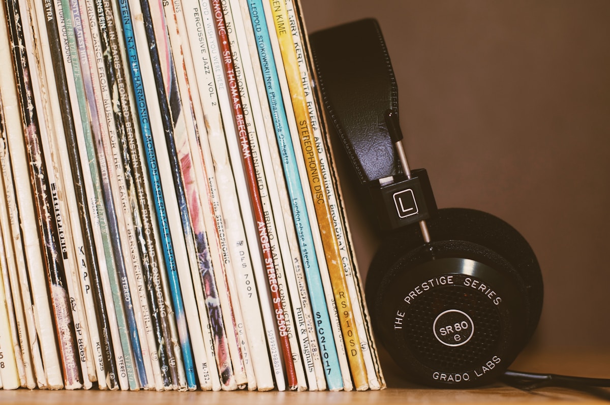 Rows of records in a shop